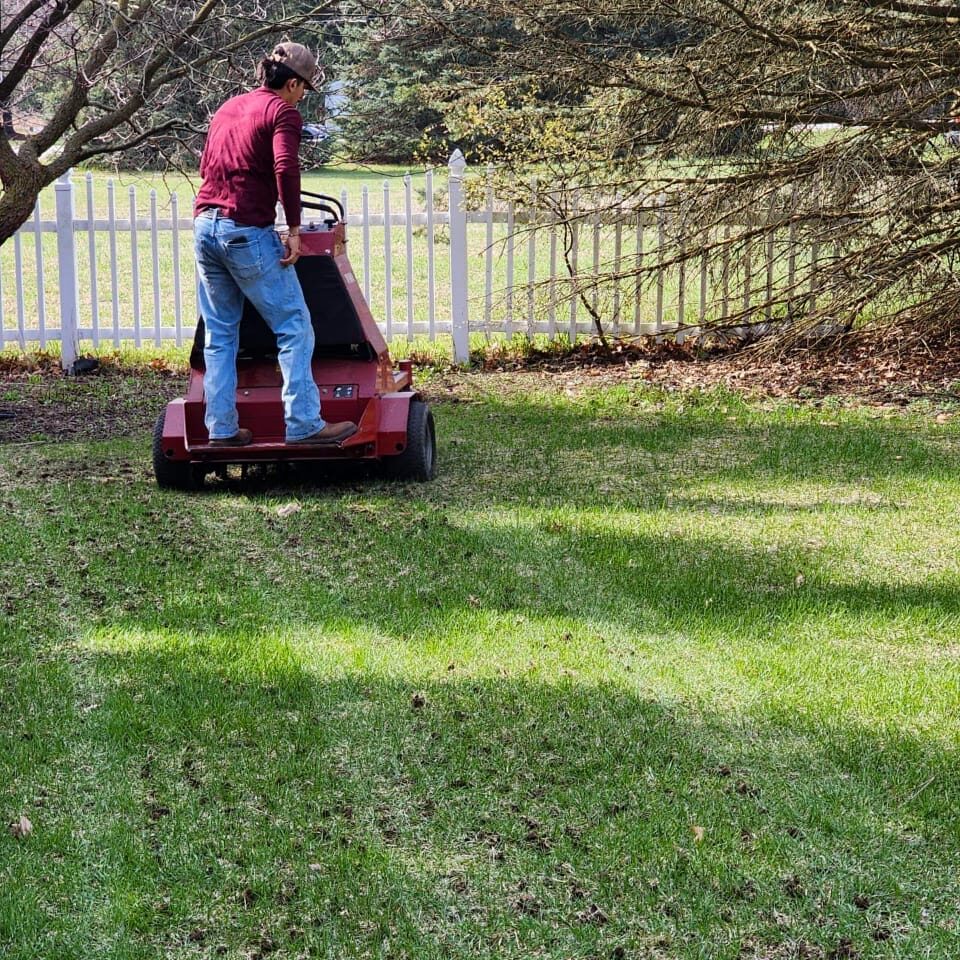 Aerating a lawn